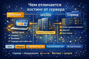 Чем отличается хостинг от сервера
